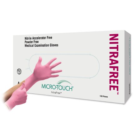 Gloves Exam Nitrile Micro-Touch® NitraFree™ X-Small NonSterile Nitrile Standard Cuff Length Textured Fingertips Pink Chemo Tested (100/BX 10BX/CS) by Ansell Healthcare Products LLC  ID 6034510